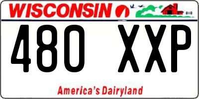 WI license plate 480XXP