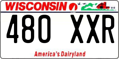 WI license plate 480XXR