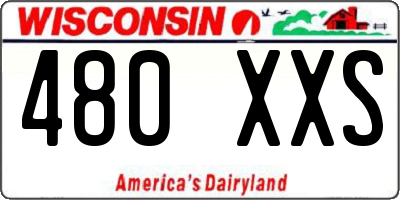 WI license plate 480XXS