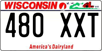 WI license plate 480XXT