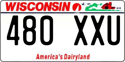 WI license plate 480XXU