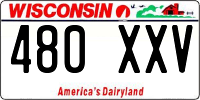 WI license plate 480XXV