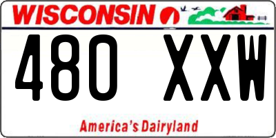 WI license plate 480XXW