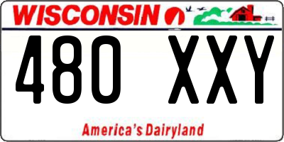 WI license plate 480XXY