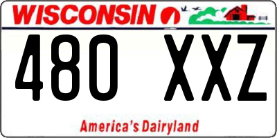 WI license plate 480XXZ