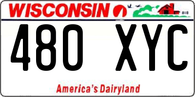 WI license plate 480XYC