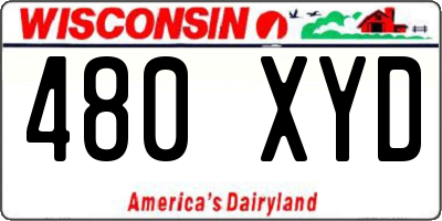 WI license plate 480XYD