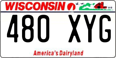 WI license plate 480XYG