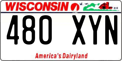 WI license plate 480XYN