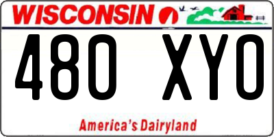 WI license plate 480XYO