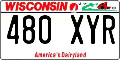 WI license plate 480XYR