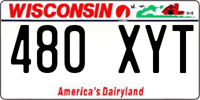 WI license plate 480XYT