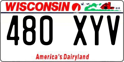 WI license plate 480XYV