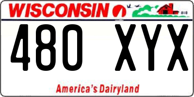 WI license plate 480XYX