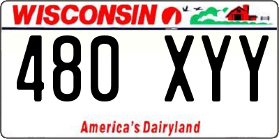WI license plate 480XYY