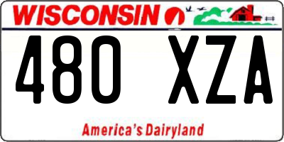 WI license plate 480XZA