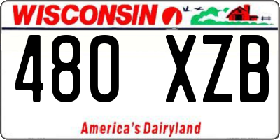 WI license plate 480XZB