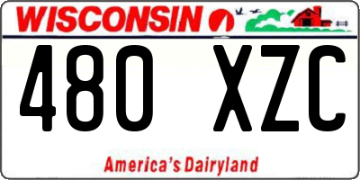 WI license plate 480XZC