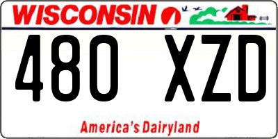 WI license plate 480XZD