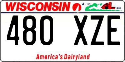 WI license plate 480XZE