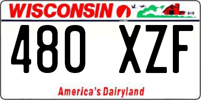WI license plate 480XZF