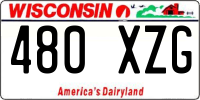 WI license plate 480XZG