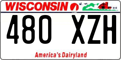 WI license plate 480XZH