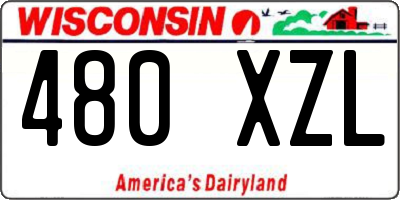 WI license plate 480XZL