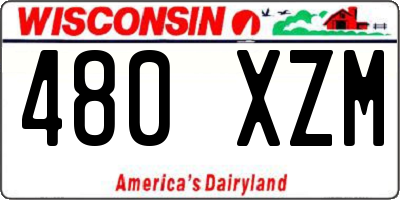 WI license plate 480XZM