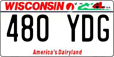 WI license plate 480YDG