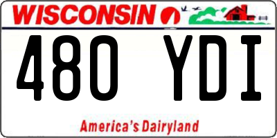 WI license plate 480YDI