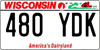 WI license plate 480YDK