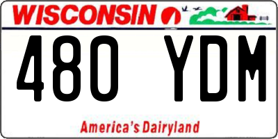WI license plate 480YDM