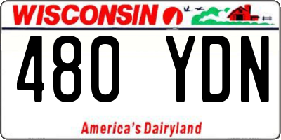 WI license plate 480YDN