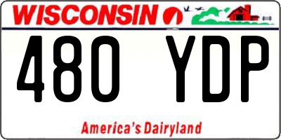 WI license plate 480YDP
