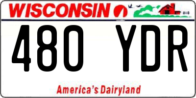WI license plate 480YDR