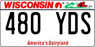 WI license plate 480YDS