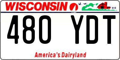WI license plate 480YDT