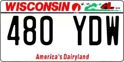 WI license plate 480YDW
