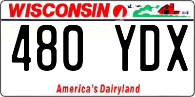 WI license plate 480YDX