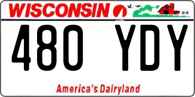 WI license plate 480YDY