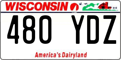WI license plate 480YDZ