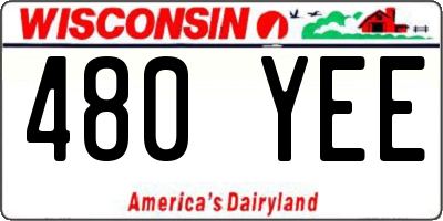 WI license plate 480YEE