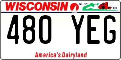 WI license plate 480YEG