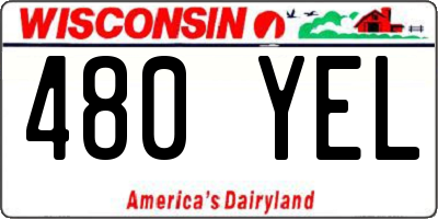 WI license plate 480YEL