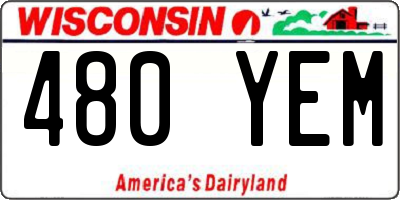 WI license plate 480YEM