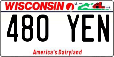 WI license plate 480YEN