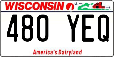WI license plate 480YEQ