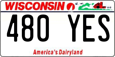 WI license plate 480YES