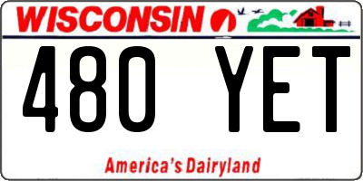 WI license plate 480YET